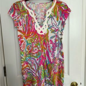 Lilly Pulitzer Multicolor Coral Reef Print Short Sleeve T-shirt Dress